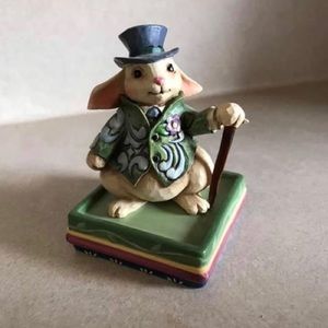 Jim Shores Top Hat Rabbit w/ platform